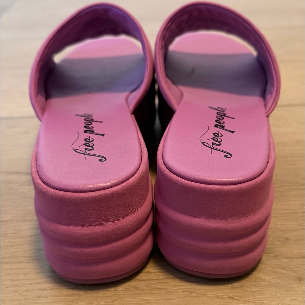 🌶️ Free People Fuchsia Flirt Harbor Flatform Sandals. Size 38 - Picture 2 of 6